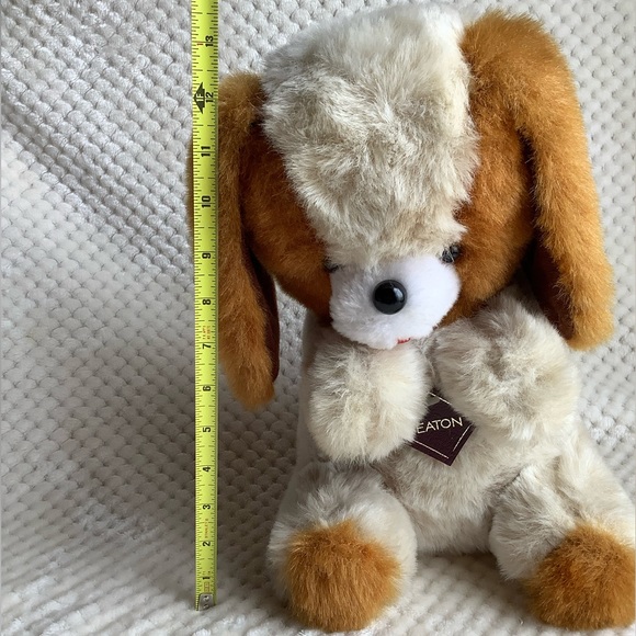 Vintage EATON Plush Dog 13.5 inch Sitting Stuffed Animal Dog w EATON Chest Tag - Picture 10 of 15